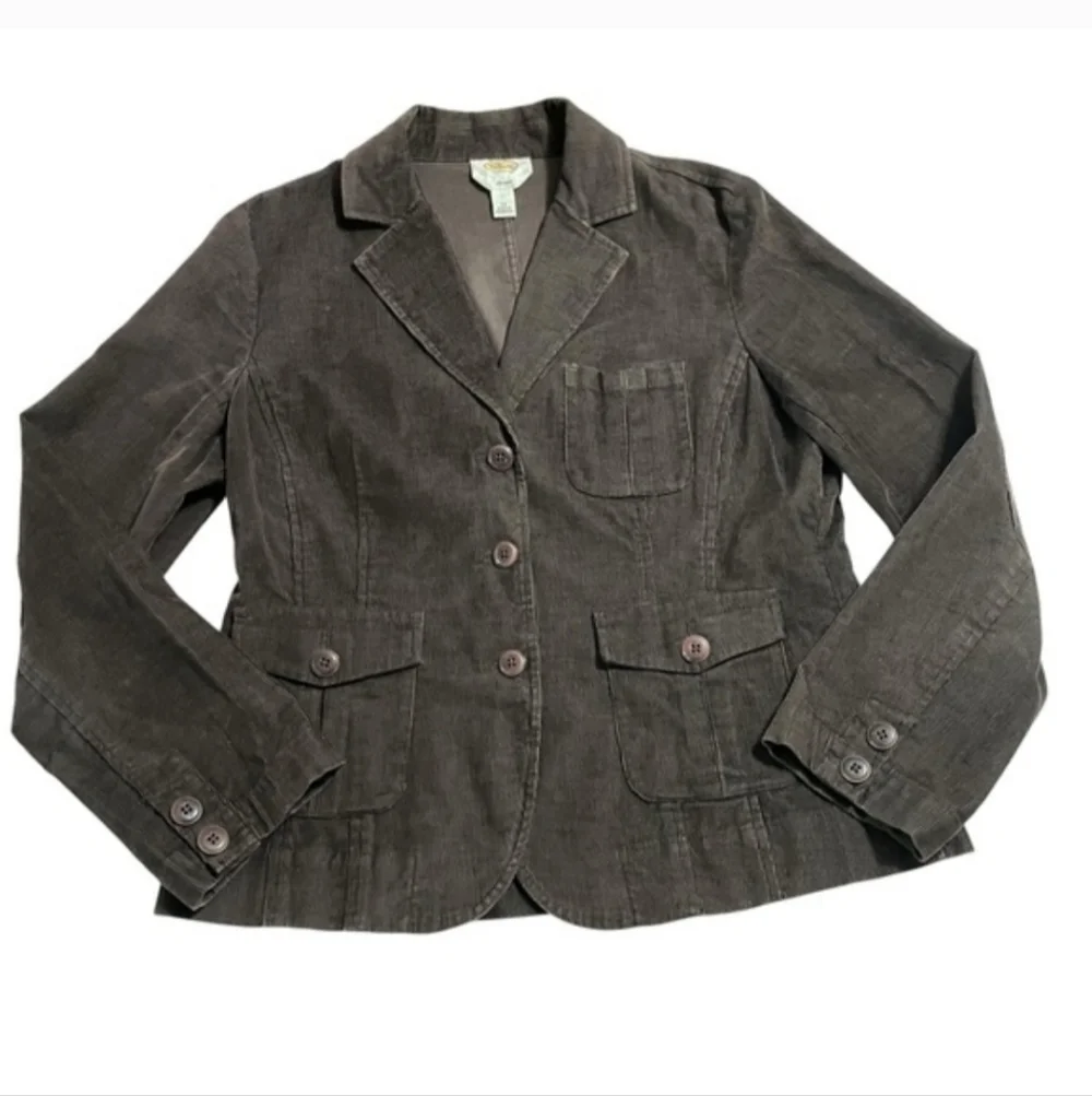 Talbots Chocolate Brown Corduroy Stretch JacketBlazer Sz 14  Excellent Condition - Picture 8 of 11